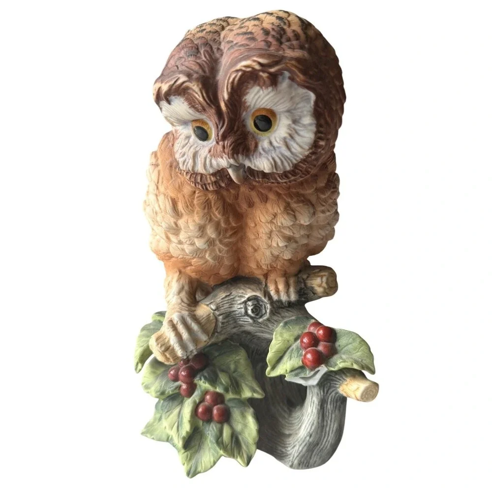Vintage‎ Elf Owl Figurine Andrea by Sadek Porcelain Japan Woodland Bird Decor
